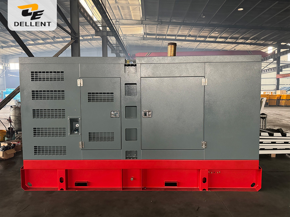 DELLENT POWER silent canopy diesel generator set powered by an SDEC engine for commercial backup power.